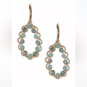 NWT LONNA & LILLY Gold-Tone Beaded Open Chandelier Earrings